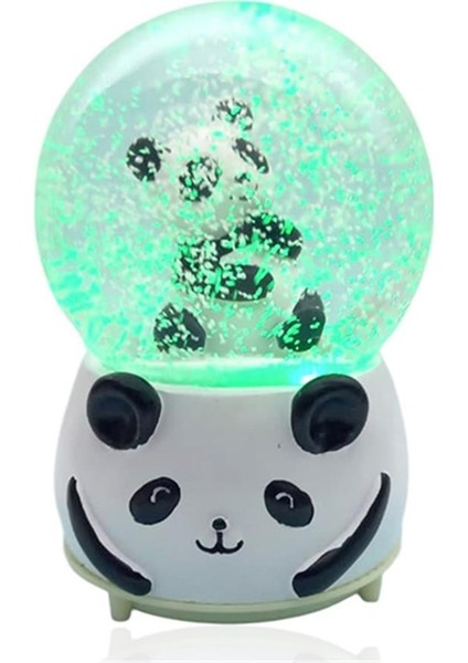 Müzikli Renk Değişiren Işıklı Kar Püskürtmeli Panda Temalı Kar Küresi fiyatları