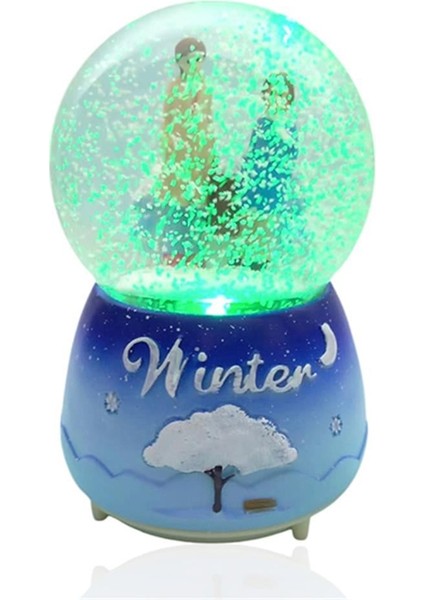 Müzikli Renk Değişiren Işıklı Kar Püskürtmeli Çift Temalı Kar Küresi fiyatları