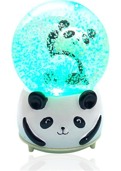 Müzikli Renk Değişiren Işıklı Kar Püskürtmeli Panda Tasarımlı Kar Küresi fiyatları