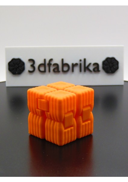 Bal Kabağı Desenli Sonsuz Küp – Turuncu