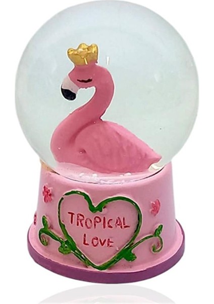 Flamingo Temalı Işıklı Kar Küresi
