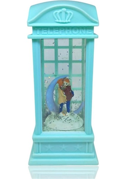 London Telefon Kulubesi Temalı Kar Küresi Yeşil