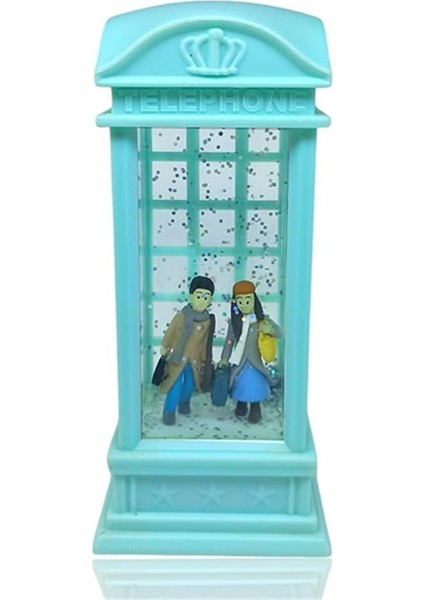 London Telefon Kulubesi Temalı Kar Küresi Yeşil