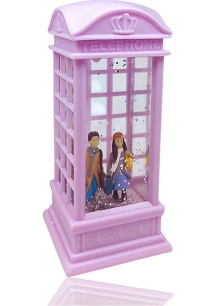 London Telefon Kulubesi Temalı Kar Küresi Pembe
