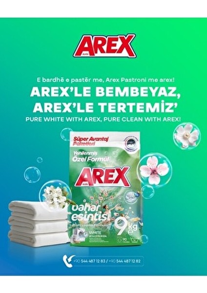 Matik Toz Deterjan 9 kg Beyaz Çamaşırlar İçin 90 Yıkama Bahar Esintisiyle Temizlik fırsatları