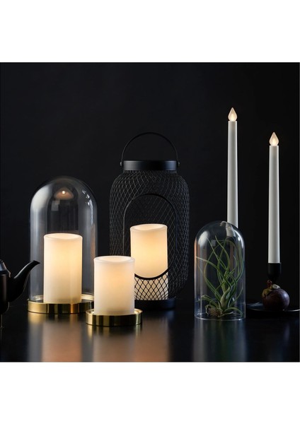 Adellovtrad Led'li Blok Mum Beyaz 14 cm