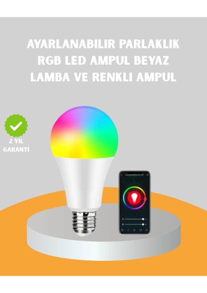 Kumanda Destekli Çok Renkli Akıllı LED Ampul