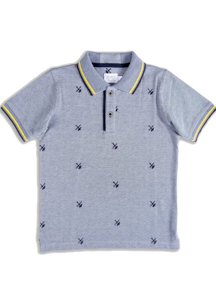 Organik Nakışlı Mavi Yazlık Erkek Çocuk Tshirt fiyatları