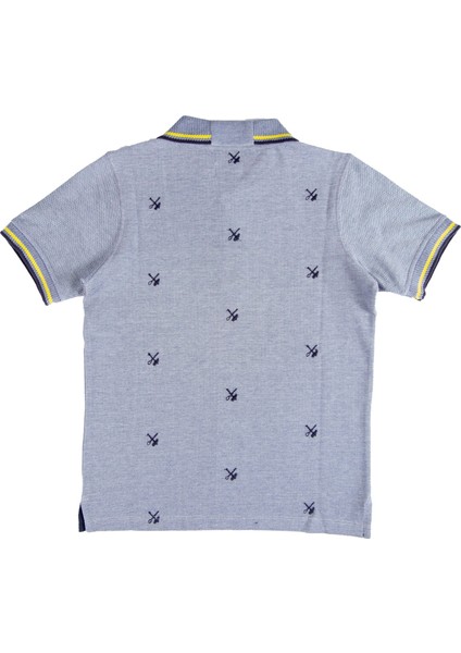 Organik Nakışlı Mavi Yazlık Erkek Çocuk Tshirt indirimleri