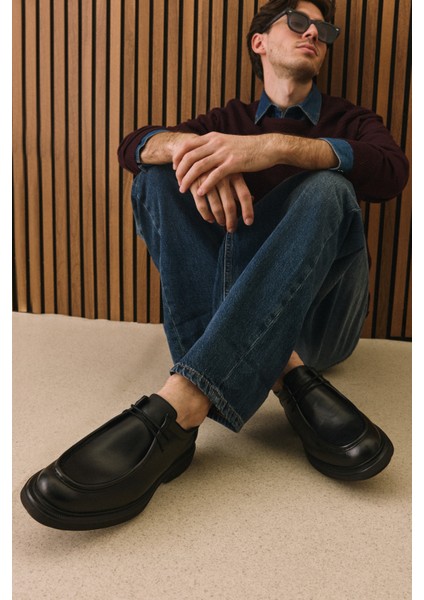 , Erkek Hakiki Deri Ayakkabı 1531043Z4043 Siyah