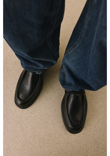 , Erkek Hakiki Deri Ayakkabı 1531043Z4043 Siyah fırsatları