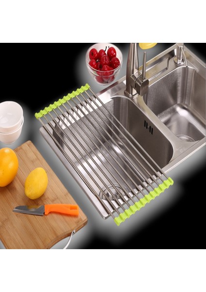 Evye Üstü Katlanır Nihale ve Kurutma Süzgeci – Paslanmaz Çelik Sebze Meyve ve Bulaşık Kurutma Aparatı | Katlanabilir Pratik Mutfak Yardımcısı