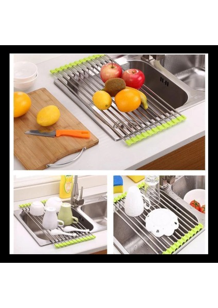 Evye Üstü Katlanır Nihale ve Kurutma Süzgeci – Paslanmaz Çelik Sebze Meyve ve Bulaşık Kurutma Aparatı | Katlanabilir Pratik Mutfak Yardımcısı modelleri