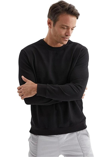 Erkek Bisiklet Yaka Relax Fit Kalıp 2 Iplik Mevsimlik Baskısız Mevsimlik Sweatshirt fiyatları