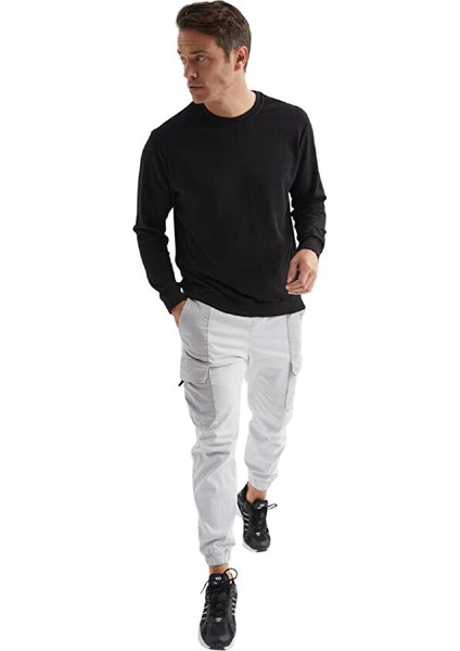 Erkek Bisiklet Yaka Relax Fit Kalıp 2 Iplik Mevsimlik Baskısız Mevsimlik Sweatshirt modelleri