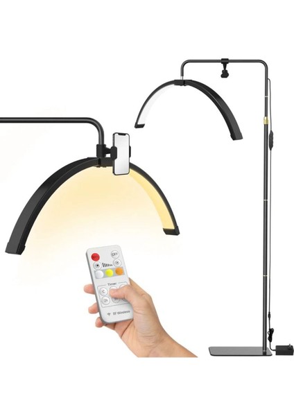 24inç Ay Lamba Sedye Üstü Cilt Bakım LED Video Işlem ve Çekim Işığı Dolgu Işık Kalıcı Makyaj Tatto