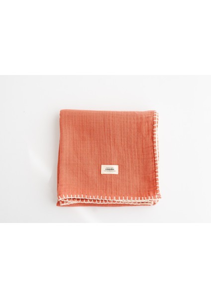 - Kiremit Rengi Çok Amaçlı 4 Katlı Müslin Örtü Battaniye