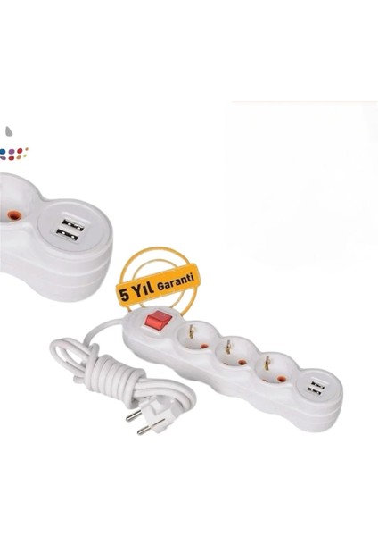 3’lü USB Anahtarlı 5metre Grup Priz Çocuk Korumalı Alev Almaz Gövde fiyatları