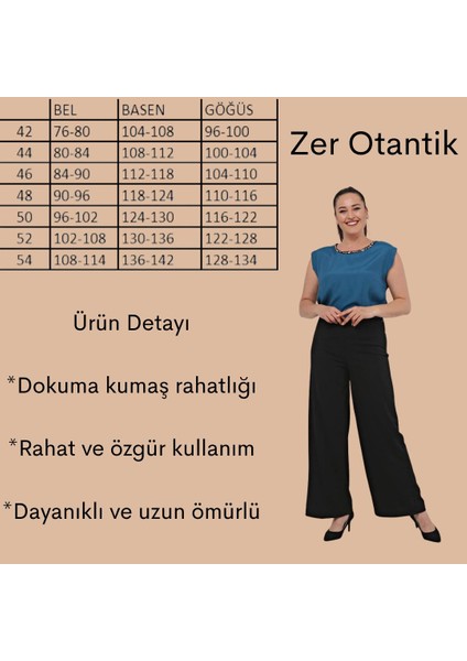 Bol Paça Büyük Beden Krep Pantolon Siyah fiyatları