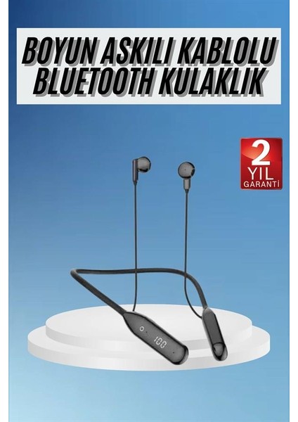 Techmrt Boyun Bantlı Kablolu Yüksek Ses Kaliteli Bluetooth Kulaklık Uzun Pil Ömrü fiyatları