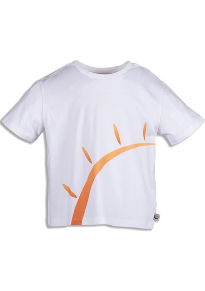 Organik Güneş Baskılı Beyaz Çocuk T-Shirt fiyatları