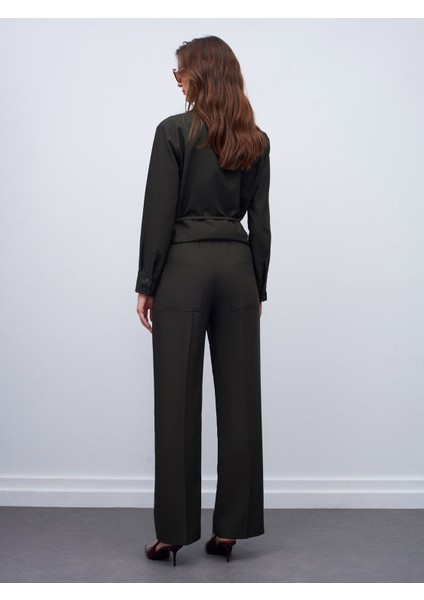 72164 Beli Lastikli Süet Pantolon-Haki fiyatları