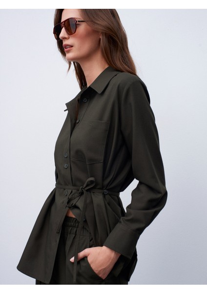 50518 Kemerli Gömlek-Haki