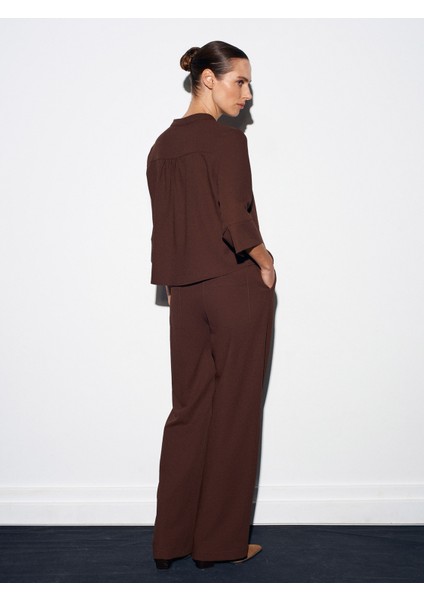 72195 Beli Lastikli Salaş Pantolon-Kahve fiyatları