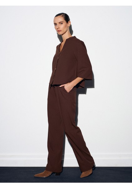 72195 Beli Lastikli Salaş Pantolon-Kahve modelleri