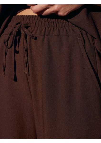 72195 Beli Lastikli Salaş Pantolon-Kahve fırsatları