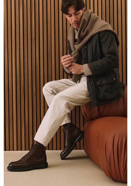 , Erkek Hakiki Deri Bot 1531043Z4048 Kahve fiyatları