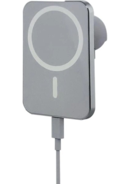 iPhone Se 3 Ile Uyumlu 15W Beyaz Kablosuz Şarjlı Mıknatıslı Araç Tutucu