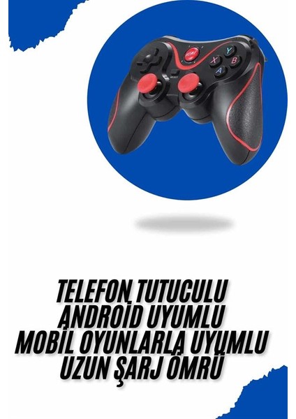 Techmrt Joystik Gamepad Bluetooth Telefon Tutucu Oyun Kolu Telefon Android Uyumlu