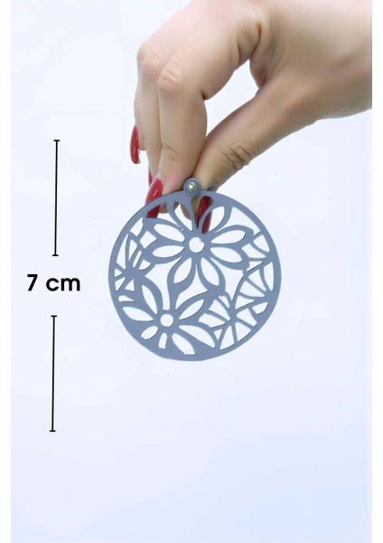 Beyaz Reflektörlü Çiçek Küpe, Şık Tasarım Lazer Kesim Küpe - APBJ023 fiyatları