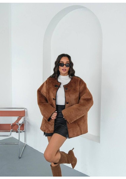 Peluş Model Kışlık Ceket / Mont