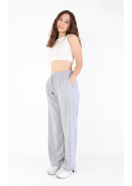 3056 Paça Büzgülü Nakışsız Eşofman Altı