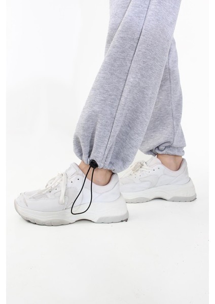 3056 Paça Büzgülü Nakışsız Eşofman Altı