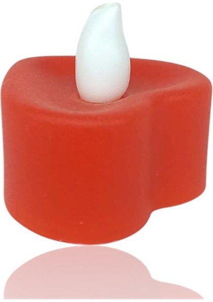 Kalp Model Işıklı Tealight Kırmızı Mum
