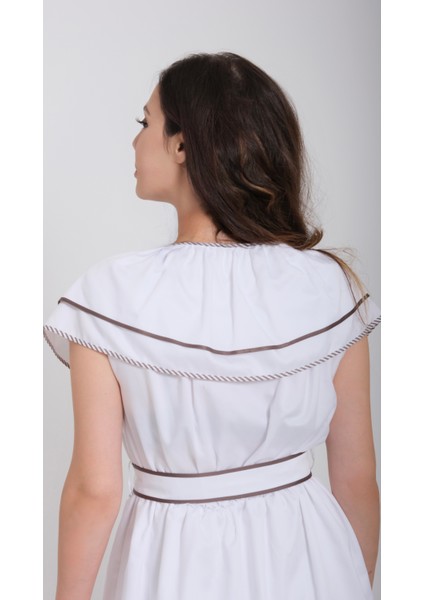 Kadın Beyaz Biyeli Elbise indirimleri