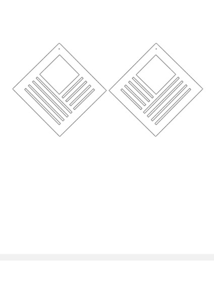 Beyaz Reflektörlü Geometrik Kare Küpe, Şık Lazer Kesim Küpe - APBJ010 modelleri