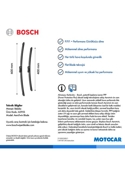 Aerotwin Silecek Seti [600/400 mm] Opel Corsa D (2012>) - Corsa F (2019>) - Mokka (2020>) fiyatları