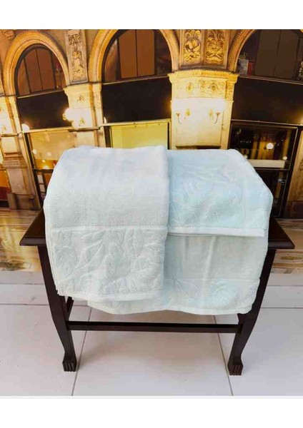 %100 Pamuklu Jakarlı Kısmı Kadife Lüx El ve Banyo Havlu Takımı