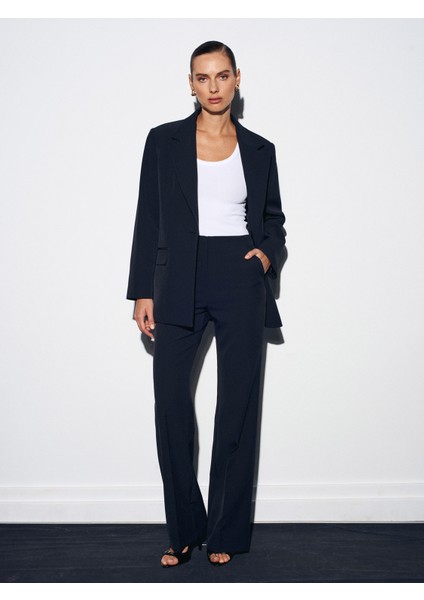 72203 Yüksek Bel Kumaş Pantolon-Siyah modelleri