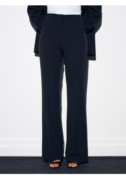 72203 Yüksek Bel Kumaş Pantolon-Siyah indirimleri