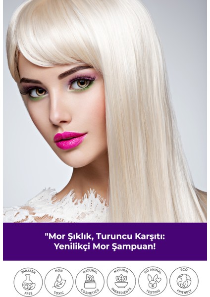 Turunculaşma Karşıtı Mor Şampuan / Sarı-Gri-Rengi Açılan Kumral Saçlar Için 1 Litre modelleri
