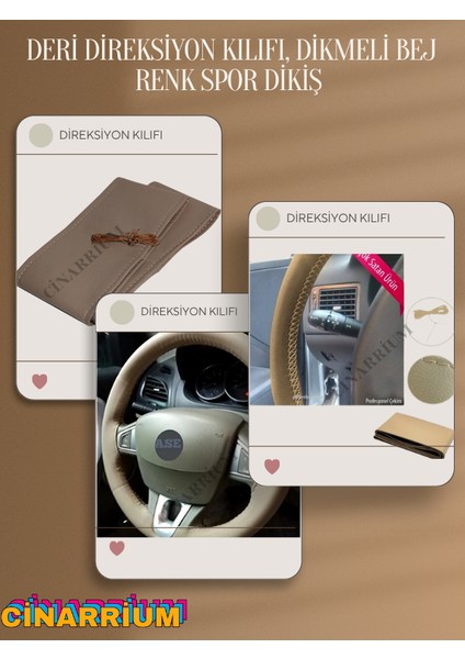 Opel Meriva Yerli Üretim Suni Deri Direksiyon Kılıfı, Dikmeli Bej Renk Spor Dikiş fiyatları