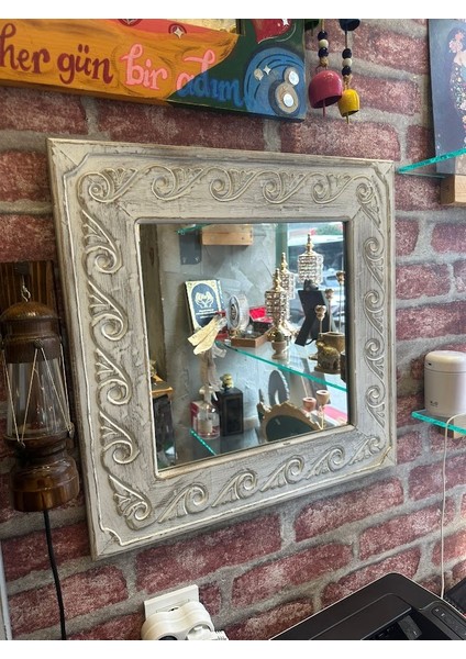 Çam Ağacından El Oyması Kare Ikili Ayna fırsatları