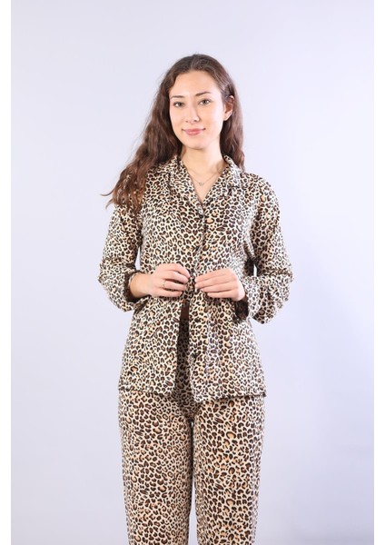 3306 Milan Soft Gömlek Yaka Uzun Kol Uzun Alt Pijama Takımı