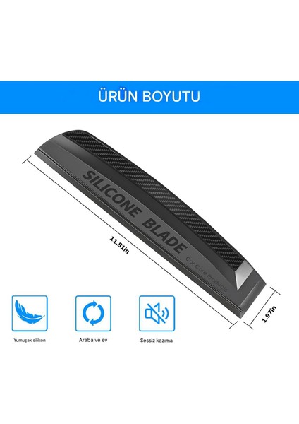 Süngerli Silikon Bıçaklı Araba Camı Çekici, Su Lekelerini Temizlemek İçin Tasarlandı. fırsatları