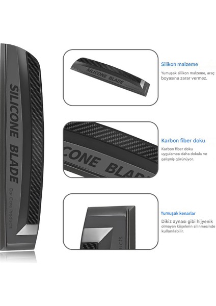 Süngerli Silikon Bıçaklı Araba Camı Çekici, Su Lekelerini Temizlemek İçin Tasarlandı. indirimleri